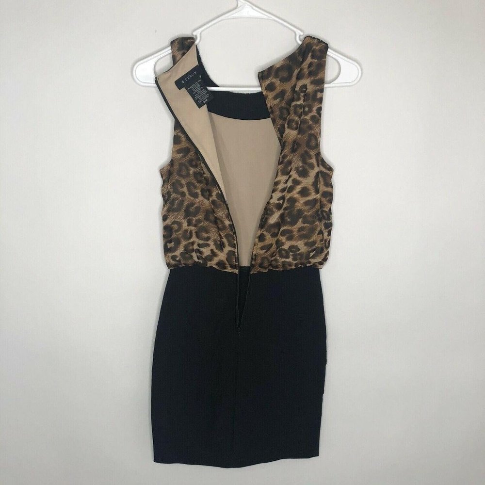 B Darlin Dress Leopard Print Black Embellishment Neck Sleeveless Size 3/4 - Picture 5 of 9